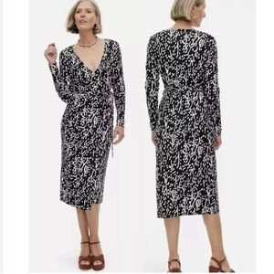 Diane Von Furstenberg x Target S NWT Elegant Black and White Wrap Dress Midi